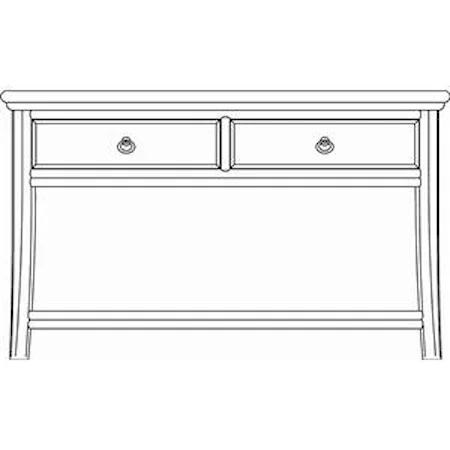 Two-Drawer One-Shelf Sofa Table with Woven Drawer Front Accents